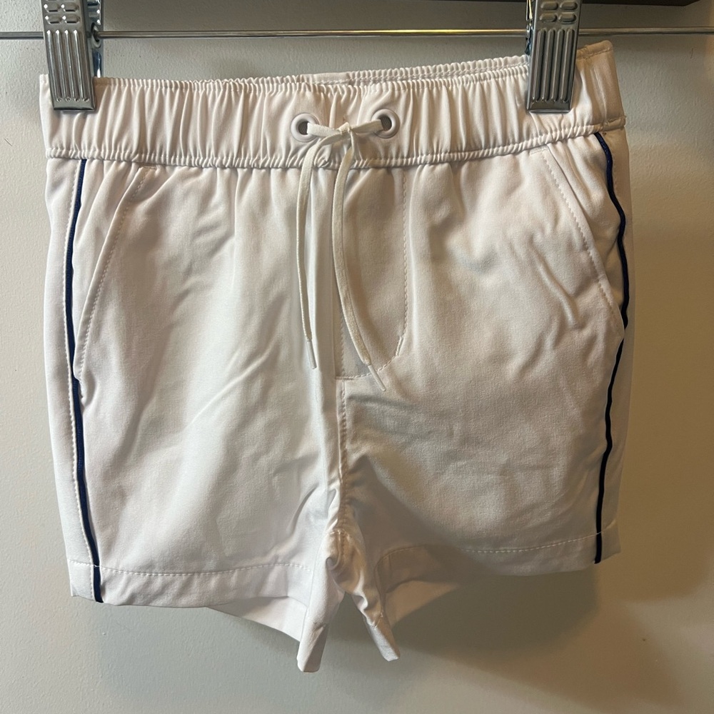 Janie and Jack White Blue Trim Swim Trunks 6-12M